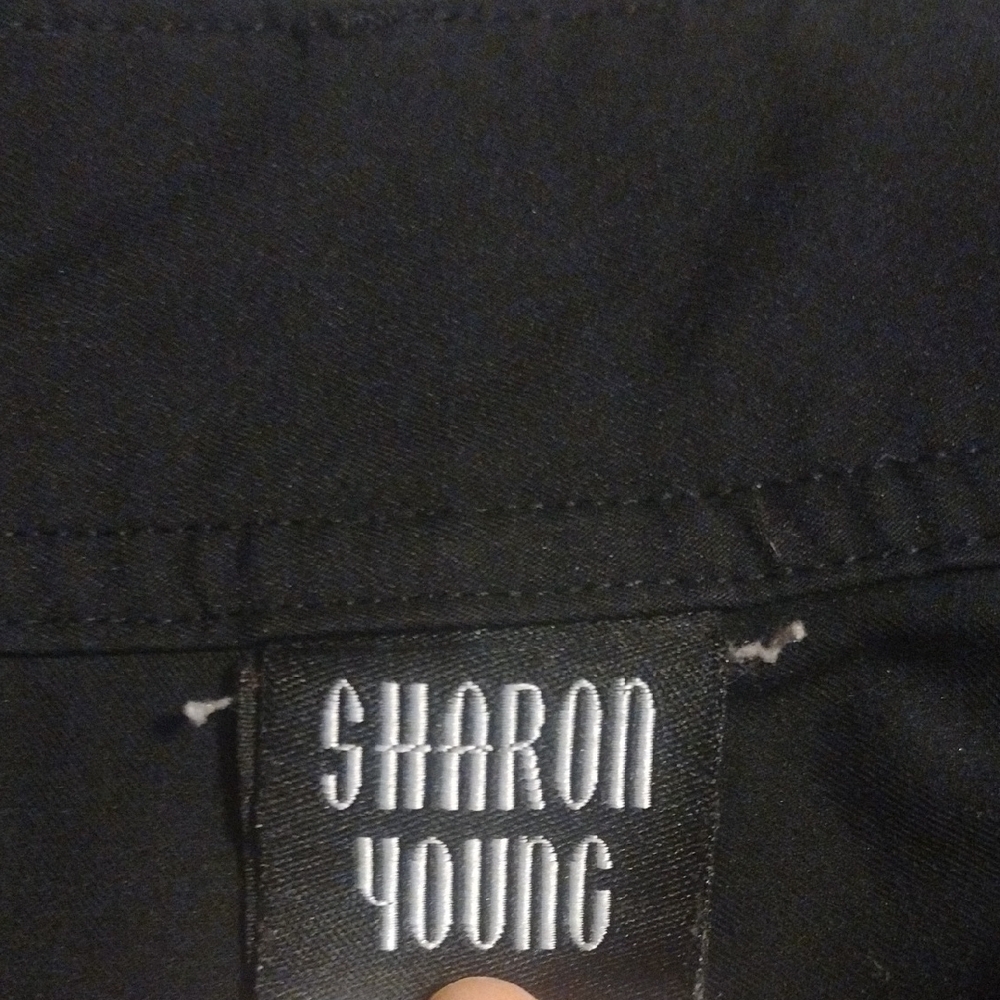 Sharon Young Black Pants with Button Accents - Picture 8 of 9